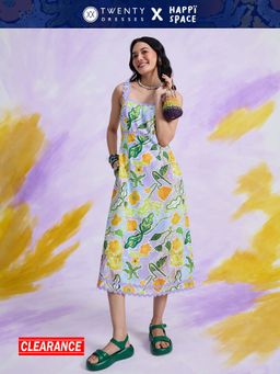 Twenty Dresses by Nykaa Fashion - Happi Space Purple Floral Print Strappy Sheath Midi Dress