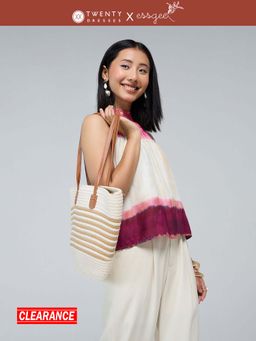 Twenty Dresses by Nykaa Fashion - Essgee Pink Halter Neck Smocked Modal Top