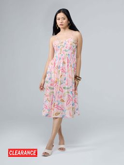 Twenty Dresses by Nykaa Fashion - Multicolor Paisley Print Strappy Fit and Flare Midi Dress