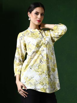 Jaipur Kurti - Women Yellow Floral Kurta