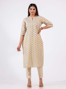 ARAMYA - Women Off White Printed Kurta