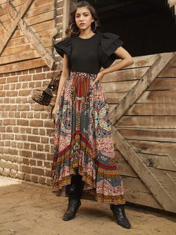 Bhanuni by Jyoti - Cantaloupe High-Low Maxi Skirt
