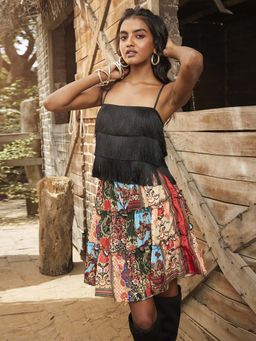 Bhanuni by Jyoti - Rose and Ivory Mini Skirt