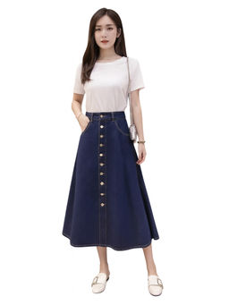 Tripursundari Fashion - Women Navy Blue Denim Skirt