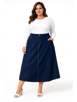 Tripursundari Fashion - Women Navy Blue Denim Skirt