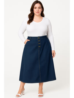 Tripursundari Fashion - Women Navy Blue Denim Skirt