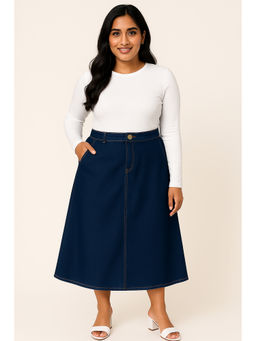 Tripursundari Fashion - Women Navy Blue Denim Skirt