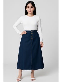 Tripursundari Fashion - Women Navy Blue Denim Skirt
