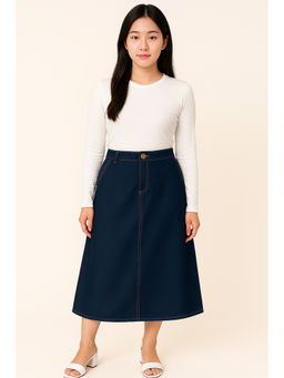 Tripursundari Fashion - Women Navy Blue Denim Skirt