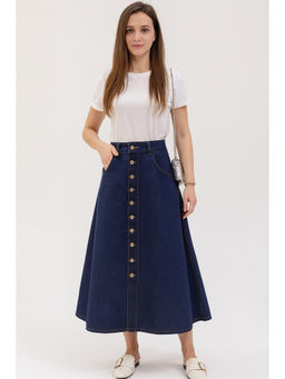 Tripursundari Fashion - Women Navy Blue Denim Skirt