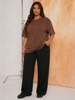 KOTTY - Women Brown Cotton Blend T-Shirt