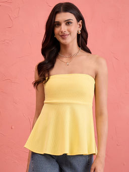 Uptownie - Women Yellow Cotton Blend Top