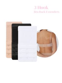Rheal Curve - Women's Soft Breathable Cotton Stretchable and Adjustable Bra Strap Extender (Pack of 3)