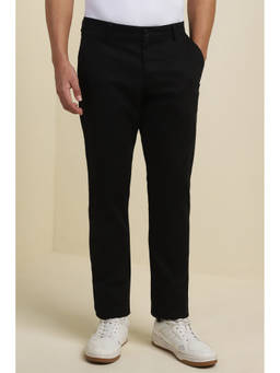 Allen Solly - Men Black Regular Fit Solid Casual Trousers