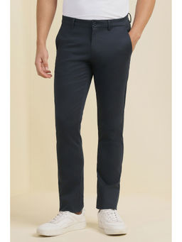 Allen Solly - Men Navy Blue Slim Fit Solid Casual Trousers