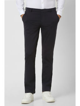 Van Heusen - Men Black Solid Super Slim Fit Trousers