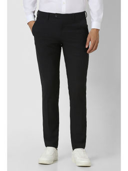 Van Heusen - Men Black Check Slim Fit Trousers