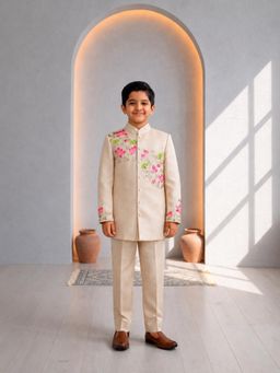 CHUCKLES AND CUDDLES - Boys Floral Embroidered Bandhgala and Trouser