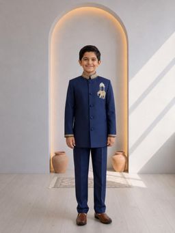 CHUCKLES AND CUDDLES - Boys Embroidered Bandhgala Jacket and Trouser