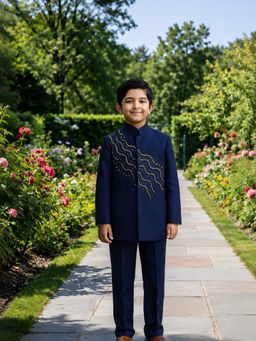 CHUCKLES AND CUDDLES - Boys Embroidered Bandhgala Jacket With Trouser