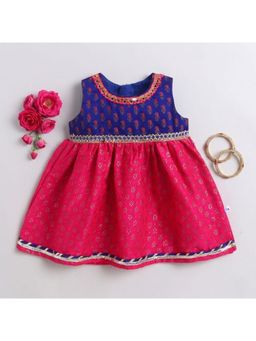 Many Frocks - Knee Length Baby Ethnic Dress-Pink
