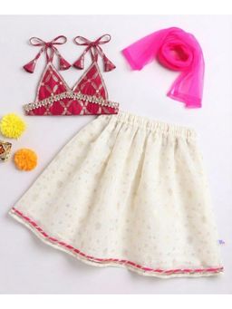 Many Frocks - Full Length Baby Ethnic Lehenga and Choli-Off White