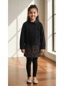 Aarika - Casual Wear Black Solid Denim Jacket
