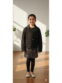 Aarika - Casual Wear Black Solid Denim Jacket