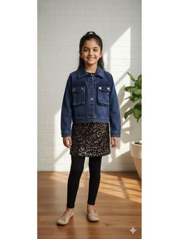 Aarika - Casual Wear Navy Blue Solid Denim Jacket