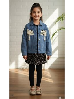 Aarika - Casual Wear Blue Embroidery Denim Jacket