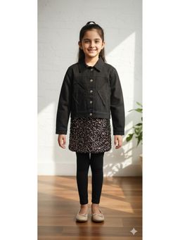 Aarika - Casual Wear Black Solid Denim Jacket