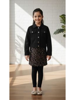 Aarika - Casual Wear Black Solid Denim Jacket