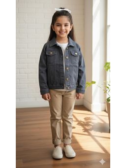 Aarika - Casual Wear Grey Solid Denim Jacket