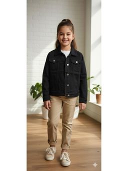 Aarika - Casual Wear Black Solid Denim Jacket