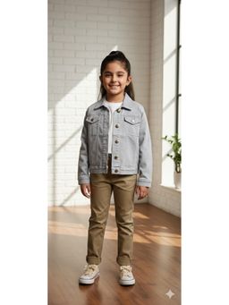 Aarika - Casual Wear Grey Solid Denim Jacket