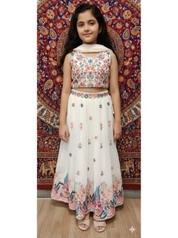 Aarika - Ethnic Wear Cream Embroidery Georgette Lehenga Choli With Dupatta