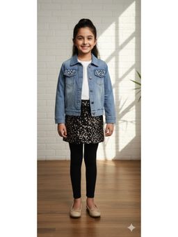 Aarika - Blue Solid Denim Jacket