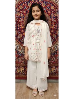 Aarika - Ethnic Wear Sequin Embroidery Georgette Top with Shrug, Palazzo and Dupatta