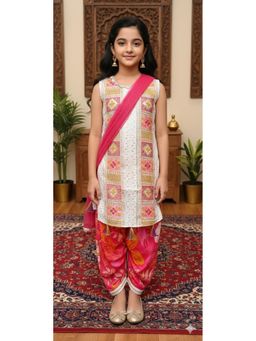 Aarika - Ethnic Wear Cream-Gajri Embroidery Silk Kurti Patiala Set With Dupatta