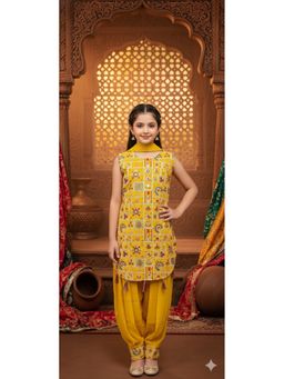 Aarika - Ethnic Wear Mustard Embroidery Georgette Kurti Patiala Set With Dupatta