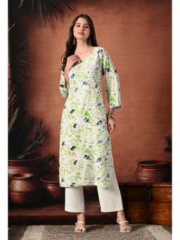 SYRISH - Women Syrish Black Accents Floral Handcrafted Chikankari Mulmul Kurta