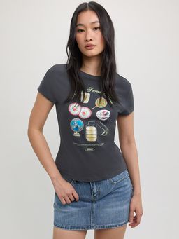 Pomelo - Graphic Baby Tee - Grey (XL)
