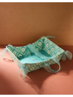 Fabindia - Teal Paper Printed Sarkhaab Gift Box