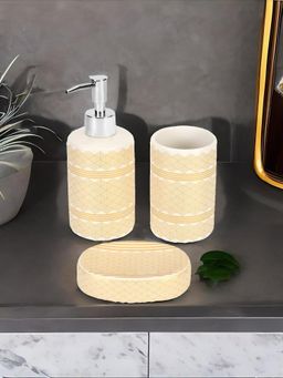 At Home by Nilkamal - Dolomite Bathroom Accessories Set|Set of 1|Size - 8 cm x 18 cm|Gold