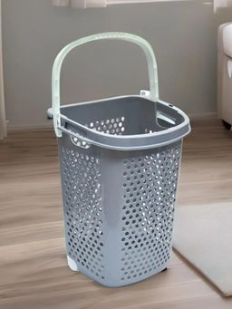 At Home by Nilkamal - Laundry Bag with Wheels Polypropylene 70 L Grey