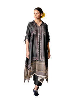 Krishna Mehta - Black Hand Block Printed Tunic