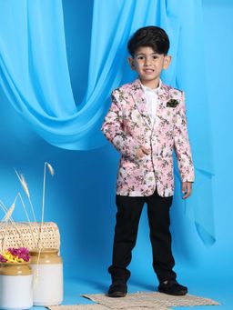 JBN Creation - Boys Stain Pink Floral Printed Blazer
