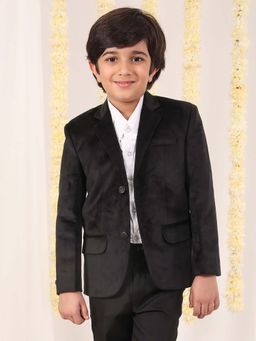 JBN Creation - Boys Black Velvet Blazer