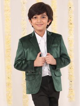 JBN Creation - Boys Green Velvet Blazer