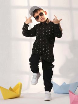 JBN Creation - Cotton Black Printed Shirt